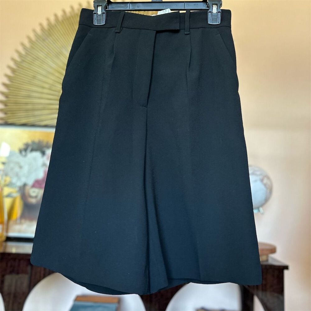 Zara Women's XS Black Wide-Leg Culottes High Waist Casual Pants